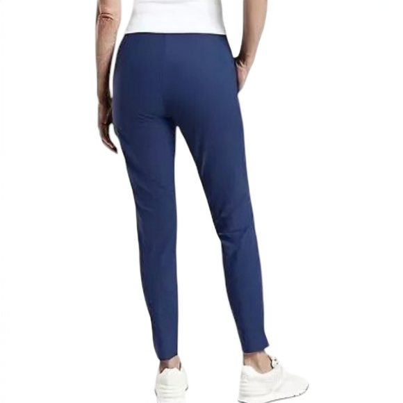 Athleta Stellar Tight Pants Enchanted Blue Ankle Zippers Women's size 12 Petite - Picture 3 of 14